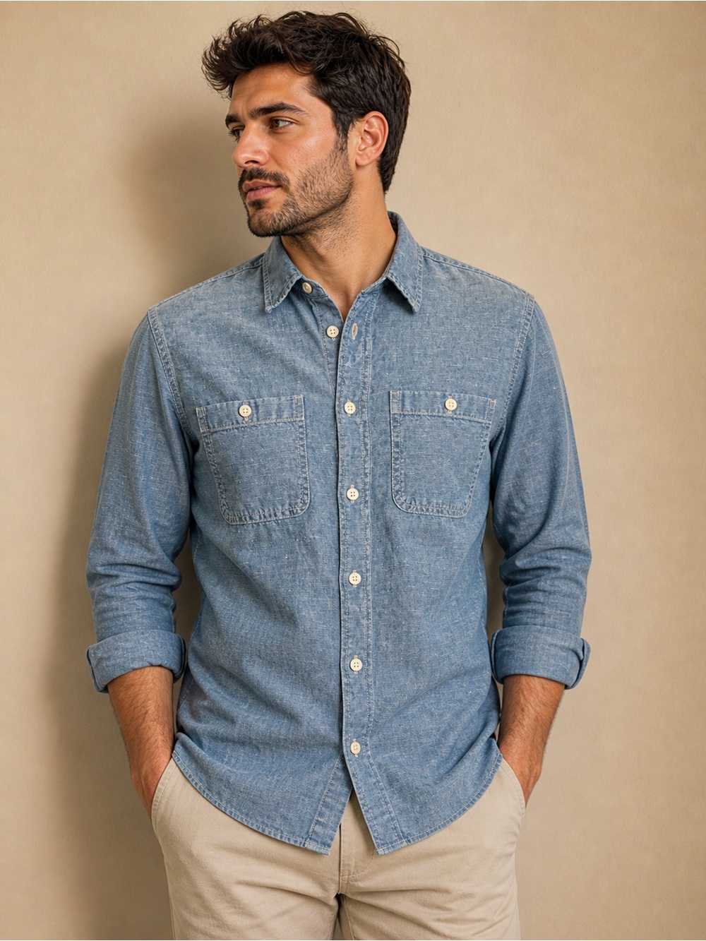 J. Crew Light Blue Chambray Button-Down Shirt